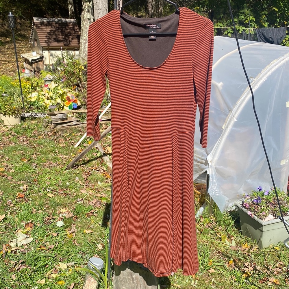 🎃Signature by Robbie Bee Striped Knit Lined Dress